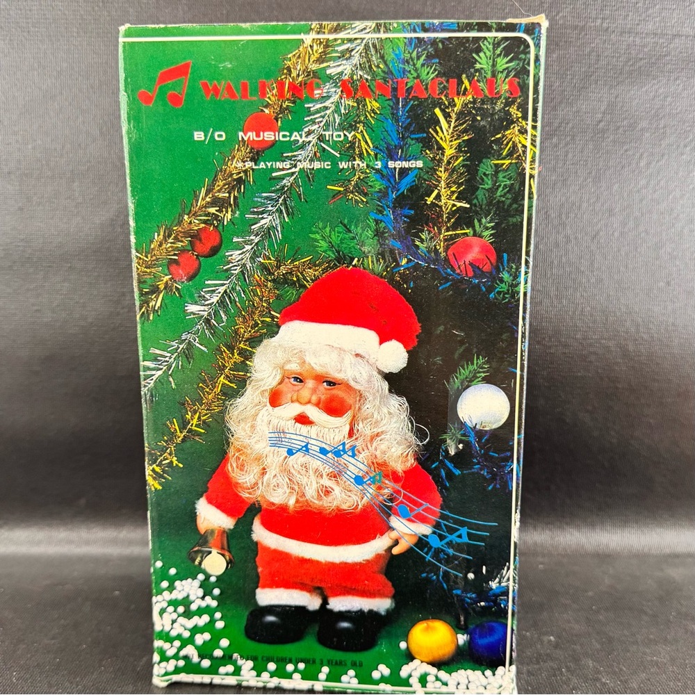 Vintage Bell Ringing Walking Musical Santa Claus Decor Tested/Works - Picture 2 of 7